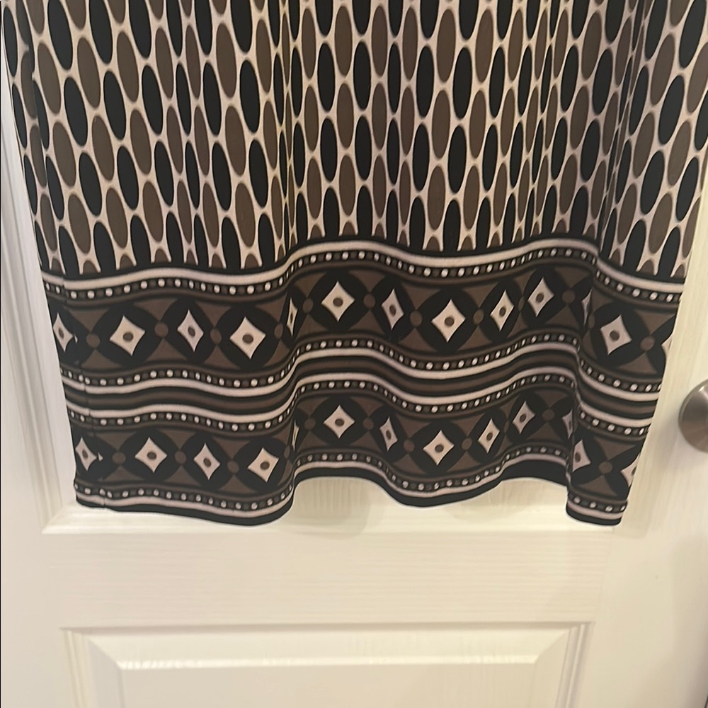 Michael Kors Elegant Black, olive green and taupe Patterned Dress size 4P - Picture 6 of 12